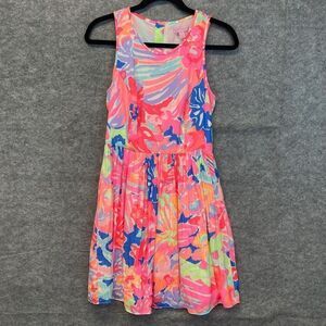 LILLY PULITZER Dress Women’s Size 2 Pink Blue Kassia Playa Hermosa Sleeveless